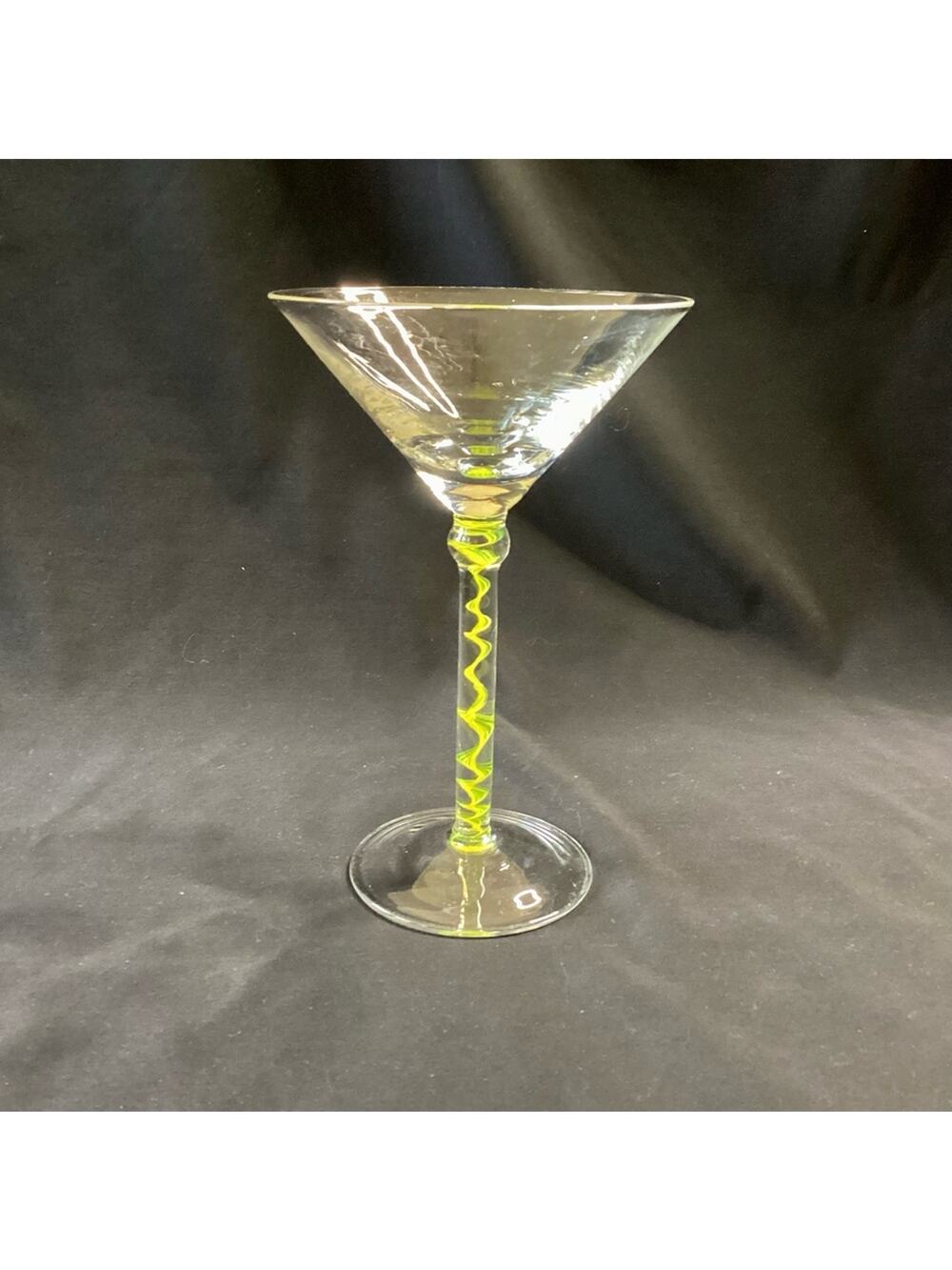 Vintage Colored Stem Martini Glass
